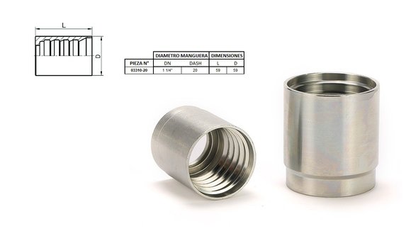 Imagen de CAMISA R1,R2 1 Y 2 MALLAS 1.1/2"24 D67 L72 NO PELA CAÑO